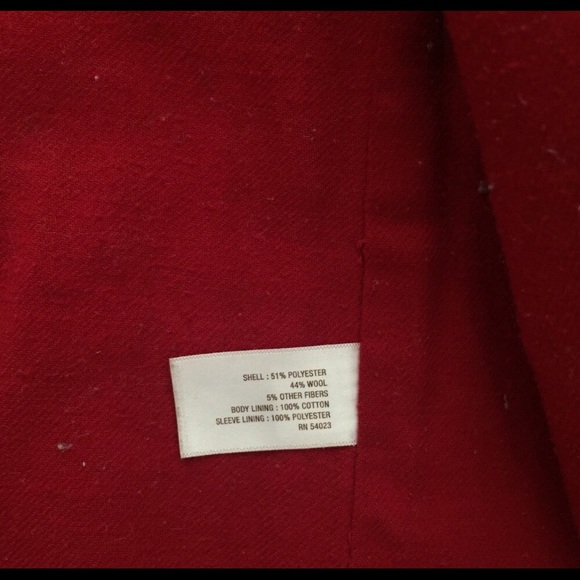 Old Navy Red Toggle Wool Coat - Picture 3 of 3
