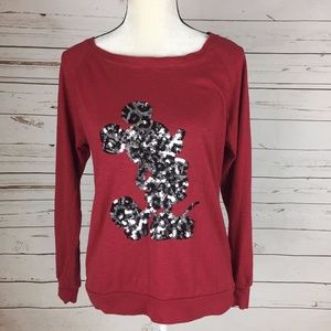 Disney Parks Mickey Mouse Sequin Sweatshirt 256Y1