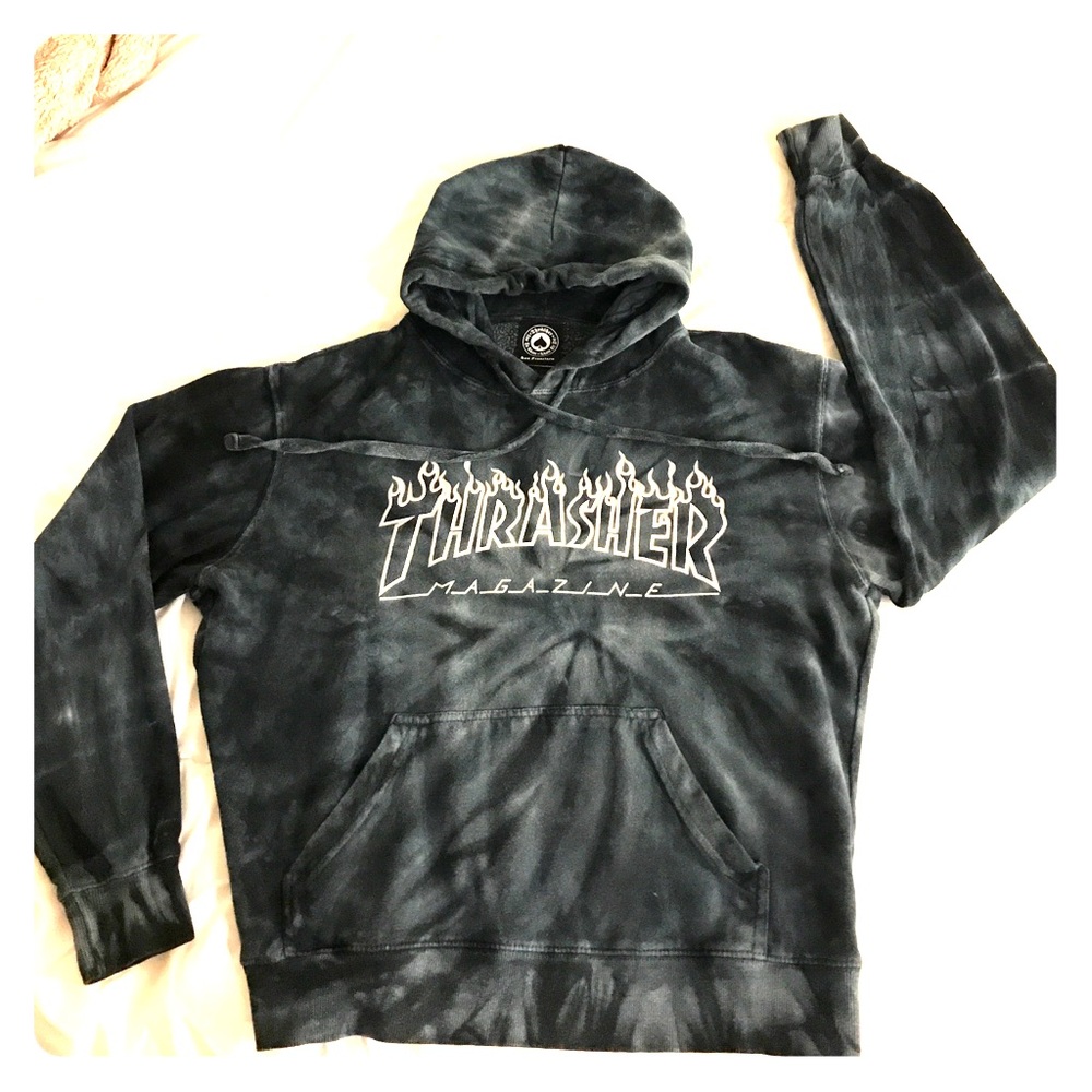 Blue-Grey Tie Dye Thrasher Sweatshirt