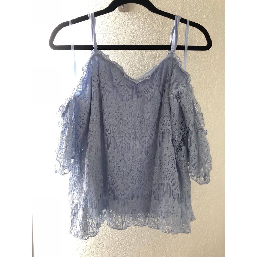 Light blue lace blouse