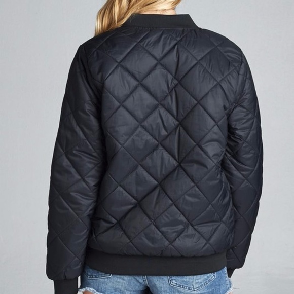 Quilted Padded Bomber Jacket. - Picture 3 of 3