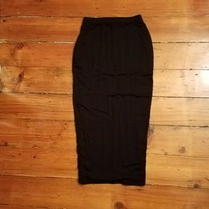 Misguided Black  Midi Skirt