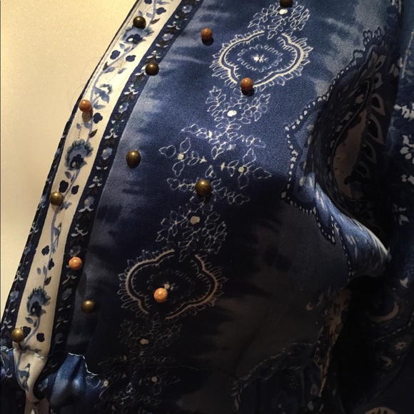 SINGLE DRESS - 100% Silk Blue/White Dress - Picture 4 of 4