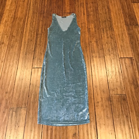 Indigo Velvet Tank Dress - Picture 3 of 5