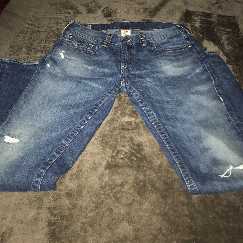 Barely worn dark blue true religion jeans sz 34x34