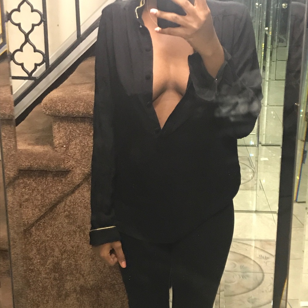 Zadig and Voltaire Black Long Sleeve Button Shirt