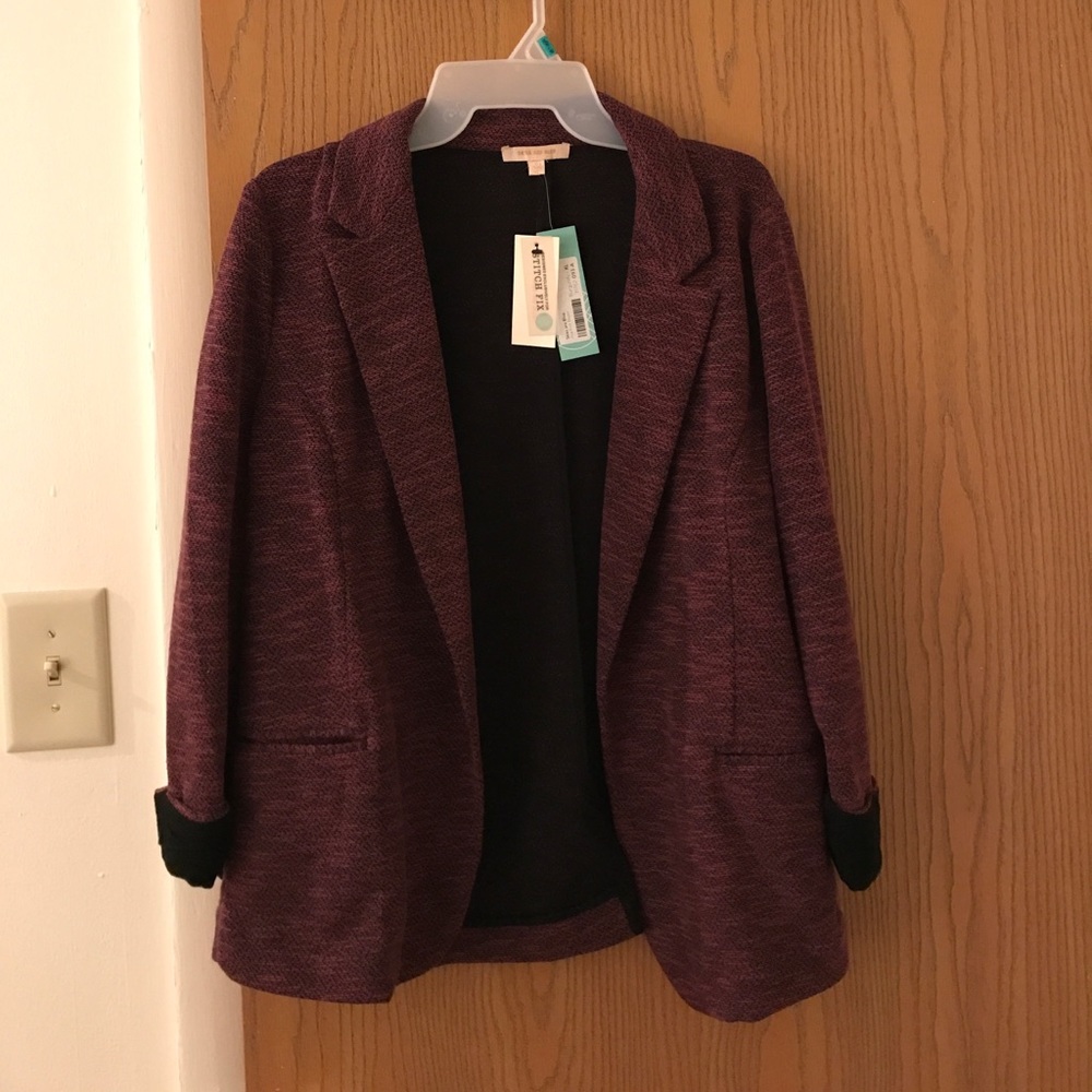 Burgundy Knit Blazer