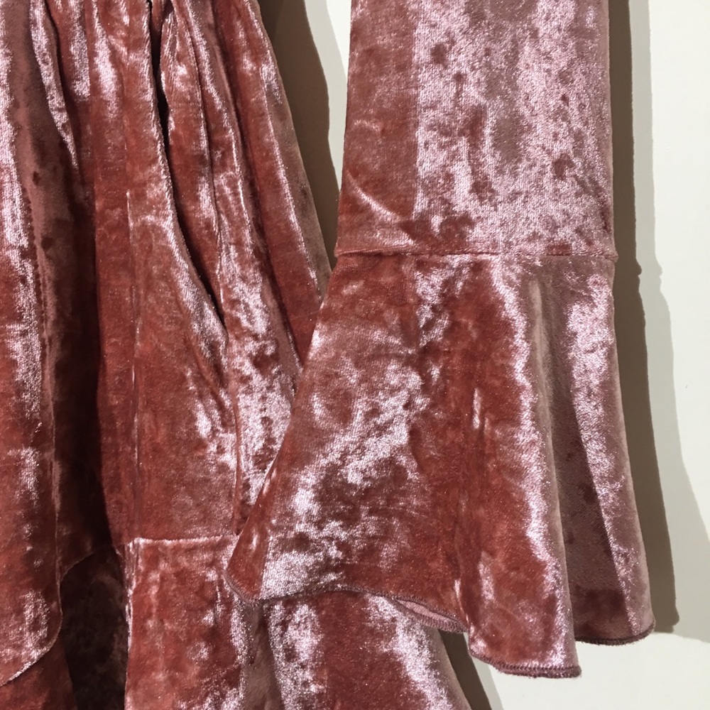 Deep Pink Velvet Romper NWT - Picture 5 of 6