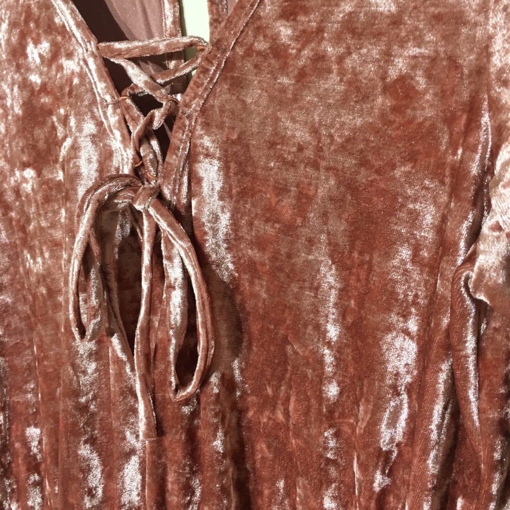 Deep Pink Velvet Romper NWT - Picture 6 of 6