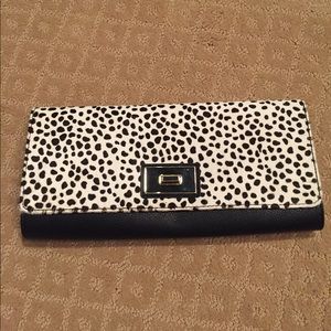 Dalmatian print clutch