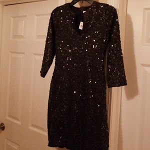 Short sequin dress.