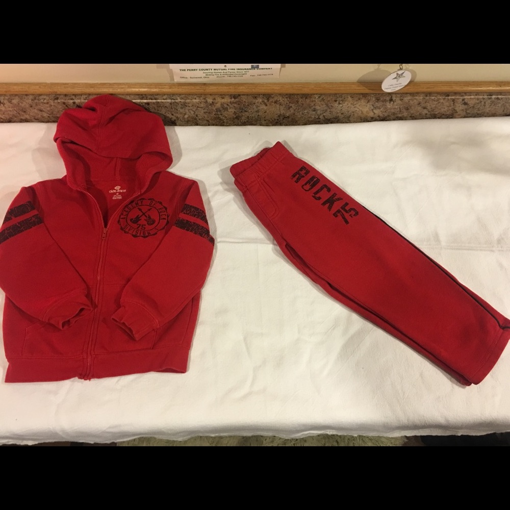 Boy Toddler red sweat suit