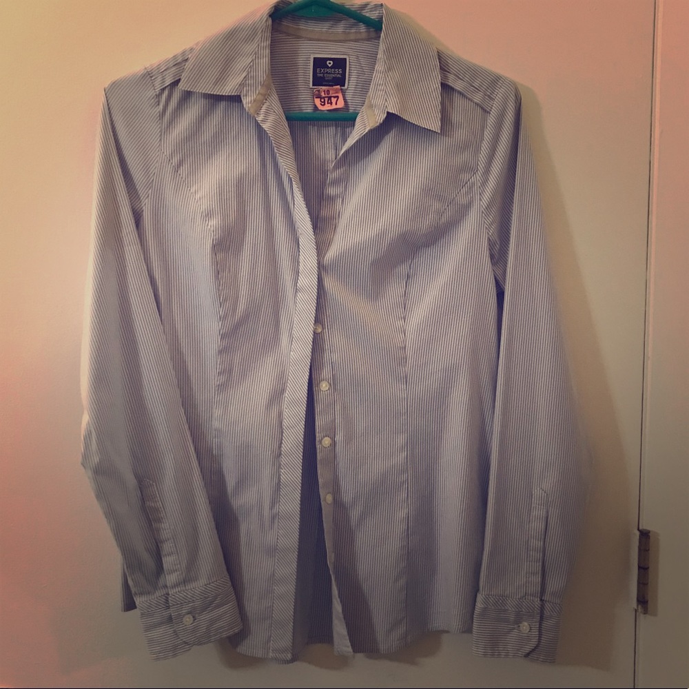 Original Essential Shirt Blue & White pinstripe S