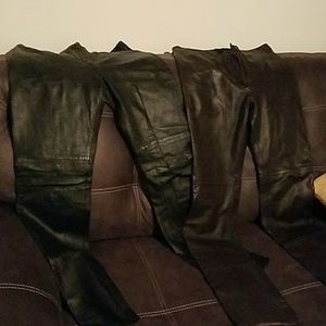 Leather pants like new one brown one black 50 each
