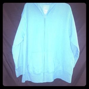 2X/XXL Blue Zip-Up Hoodie