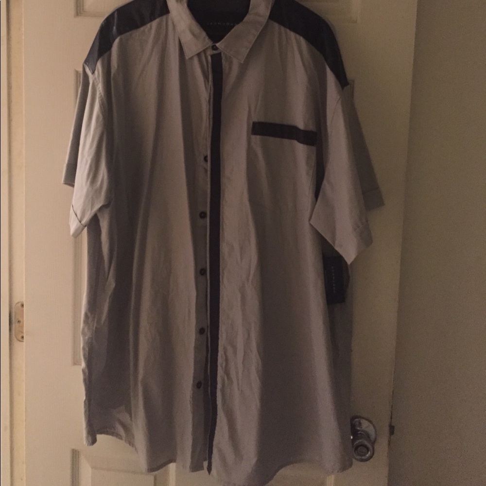 Sean John Opal Gray short sleeve button up