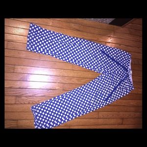 XS aerie blue white polka dot sleep pants