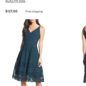 Black Fit and Flare Lace Midi Dress