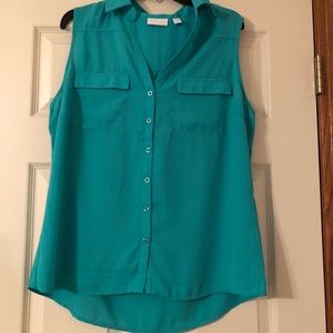 Women’s Turquoise New York & Co Sleeveless Blouse