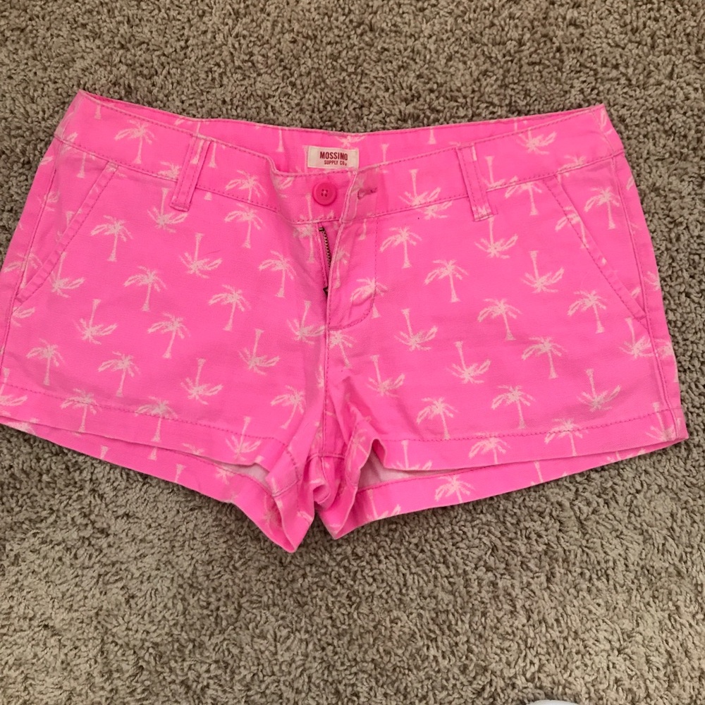 Cute hot pink shorts with palm trees