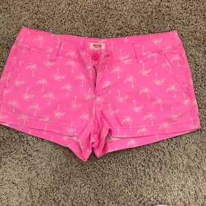 Cute hot pink shorts with palm trees