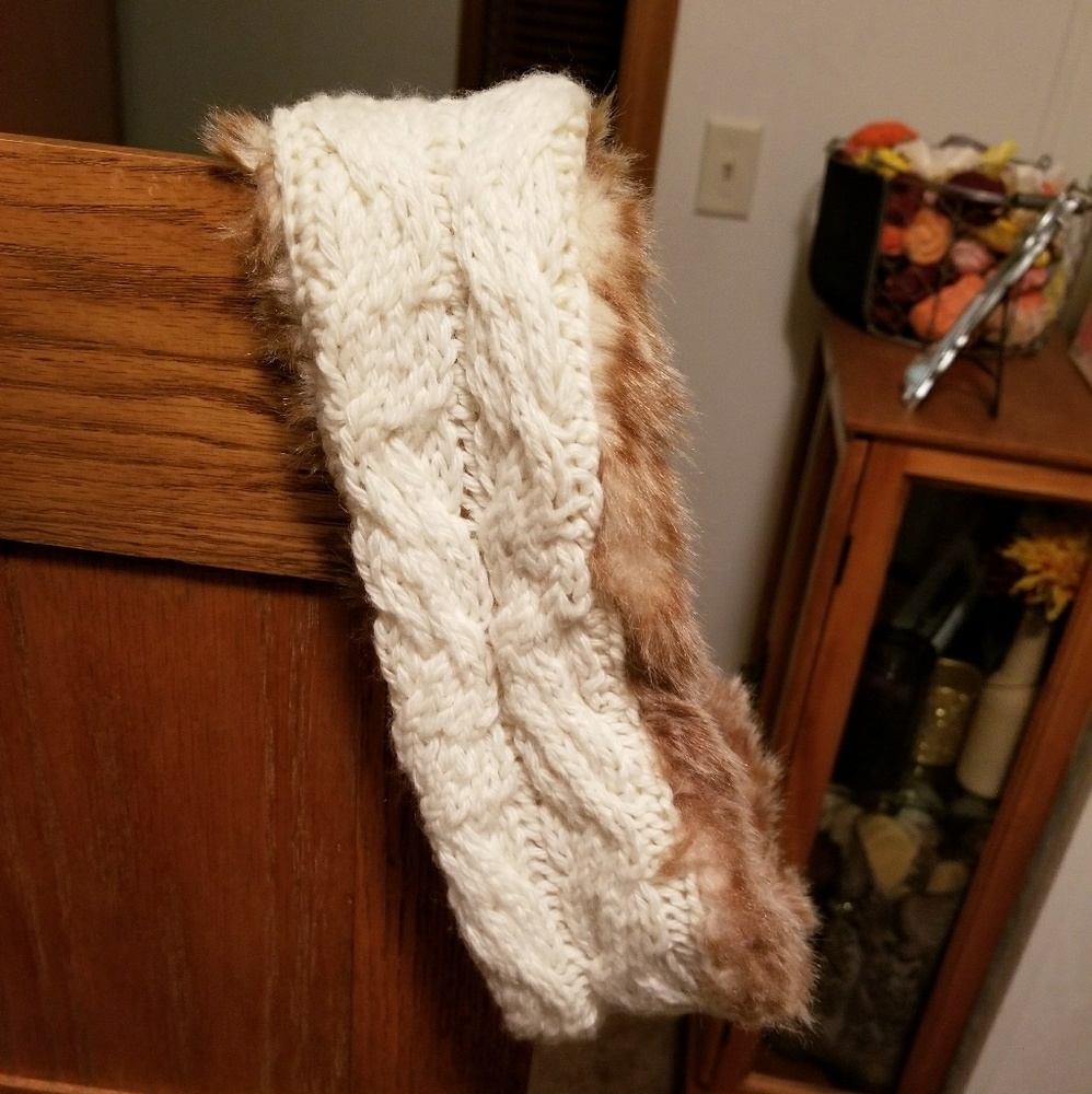 Fur lined winter headband