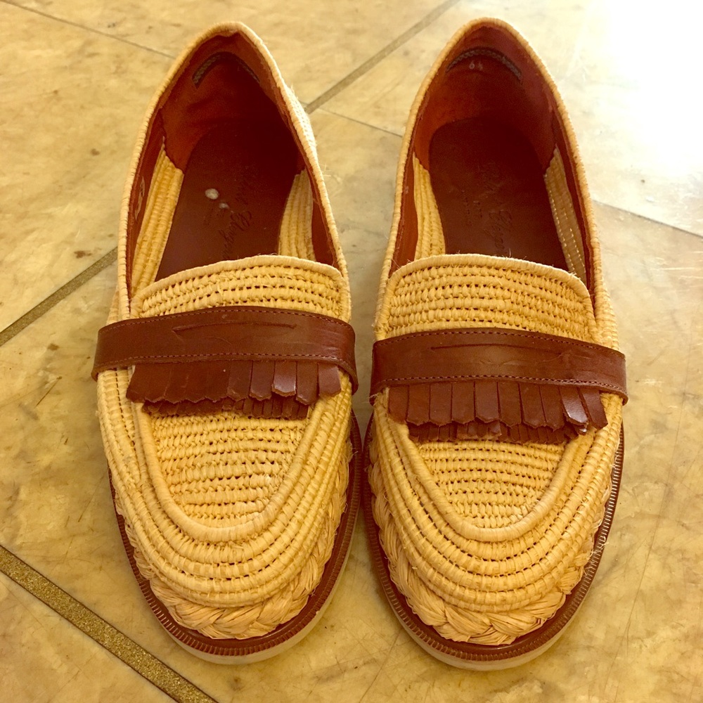NEW Robert Clergerie raffia loafers