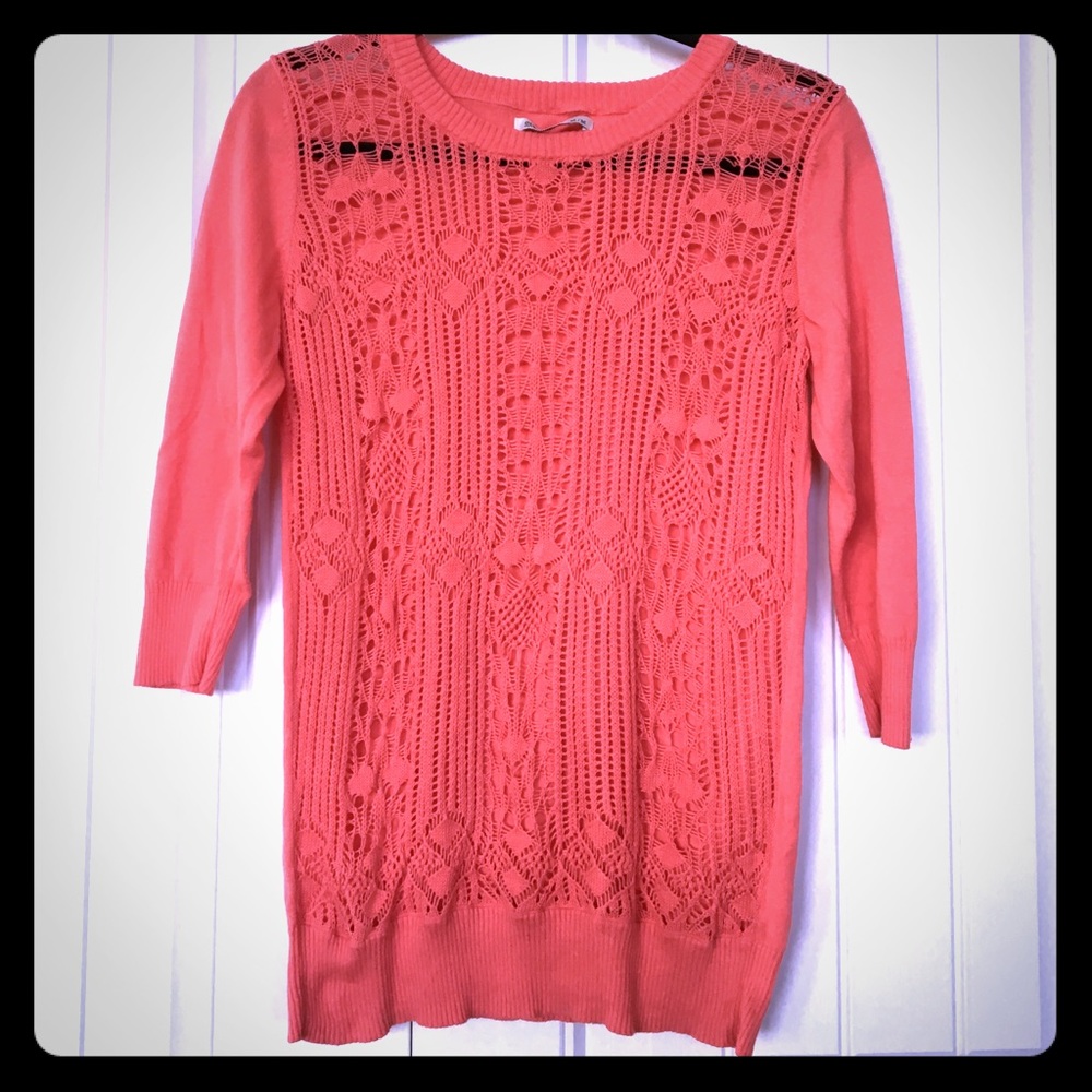 Beautiful crochet lace front sweater