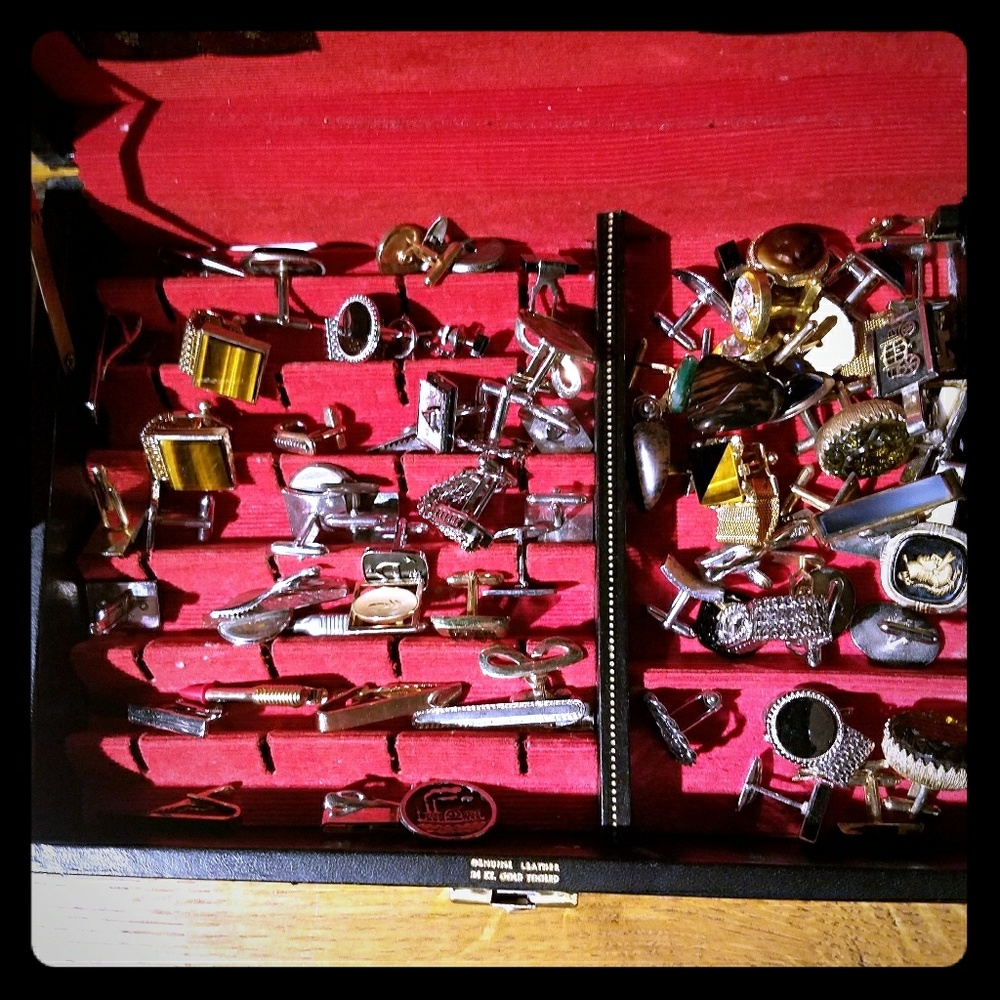 Vintage cuff links and tie clips