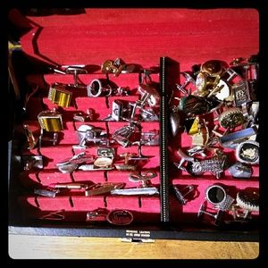 Vintage cuff links and tie clips