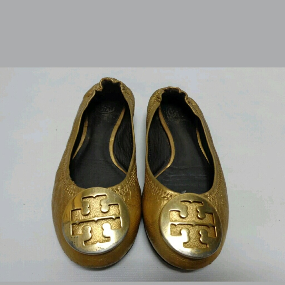 Kid tory burch gold flats