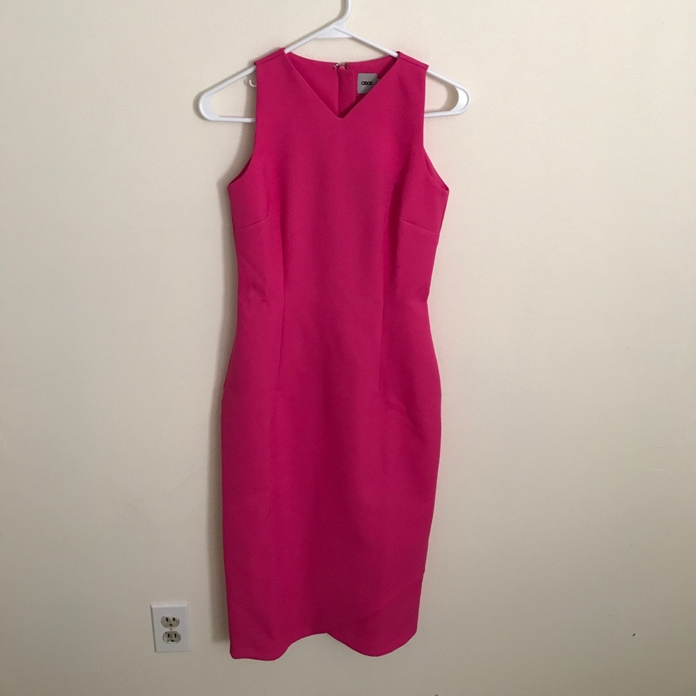 ASOS Midi Hot Pink Dress Size 2