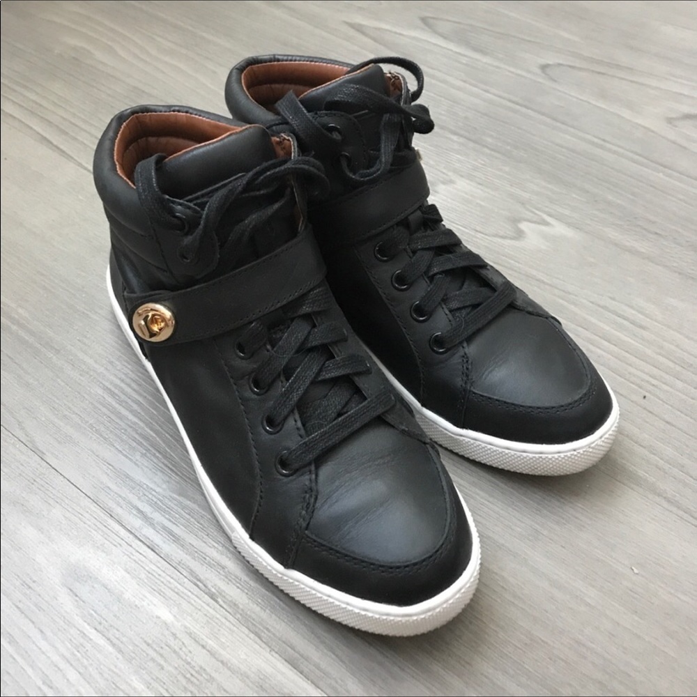 Coach leather high top sneakers EUC black sz 6.5