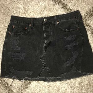 American Eagle Black Ripped Skirt