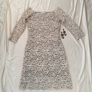 Off the shoulder WHBM dress & earrings