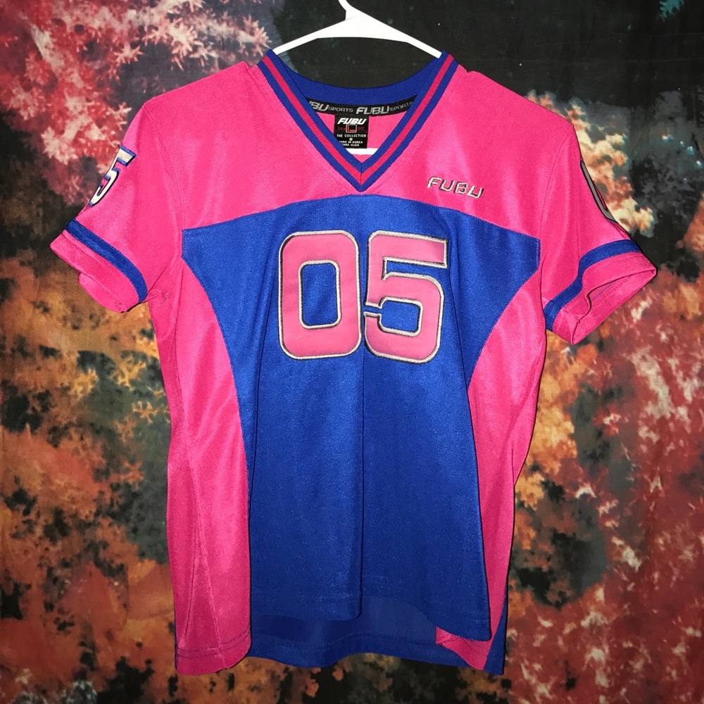 Pink and blue fubu womens jersey