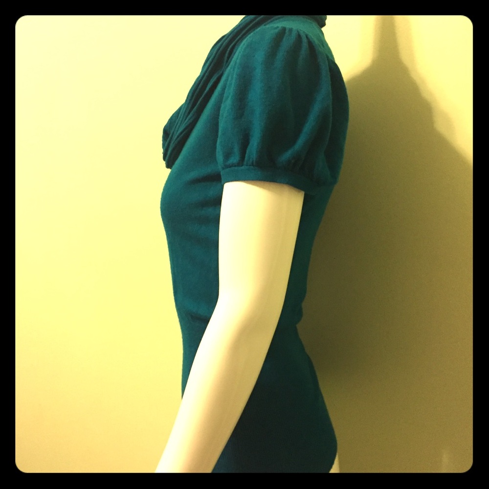 Beautiful rich TEAL sz SMALL Cowl Neck Sweater