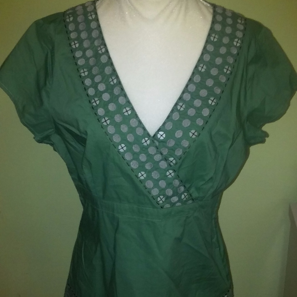 Boden Embellished Green Tunic Size 14 NWOT