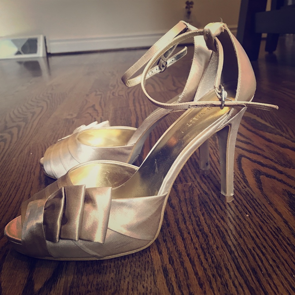 Satin Nude Dress Heels
