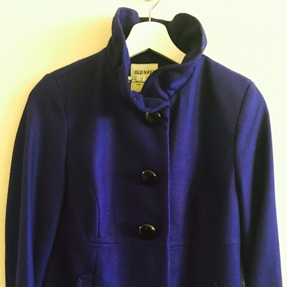 Old Navy Ruffle Collar Wool Peacoat - Picture 2 of 5