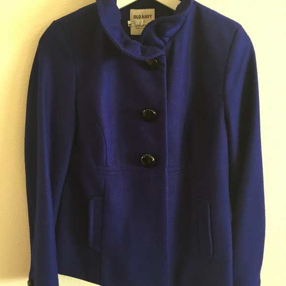 Old Navy Ruffle Collar Wool Peacoat - Picture 4 of 5