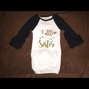 Little Sister baby girl gown and 0-6 months