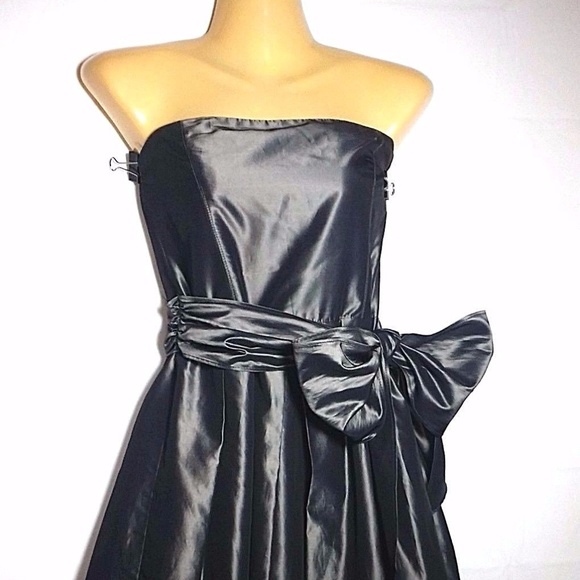 Zara Dresses & Skirts - Zara Basic Dress M Gray Shiny Strapless Cocktail