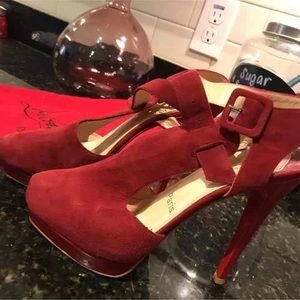Christian Louboutin Red Suede Pumps