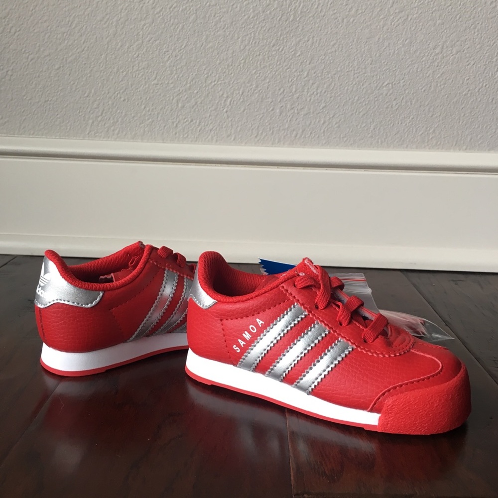 Toddler size 7 Addidas Samoa - red