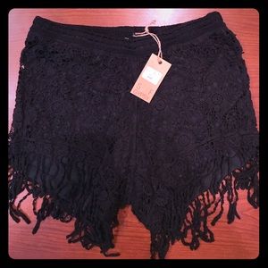 Crochet Fringe Shorts - NWT