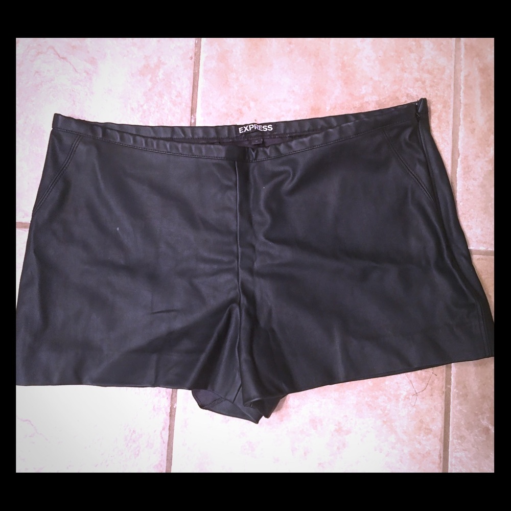 Express leather like shorts.