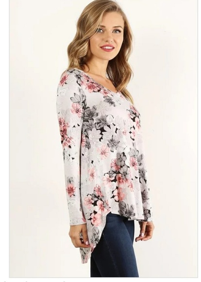 ππ₯β₯π₯FLORAL V-NECK - Picture 5 of 7