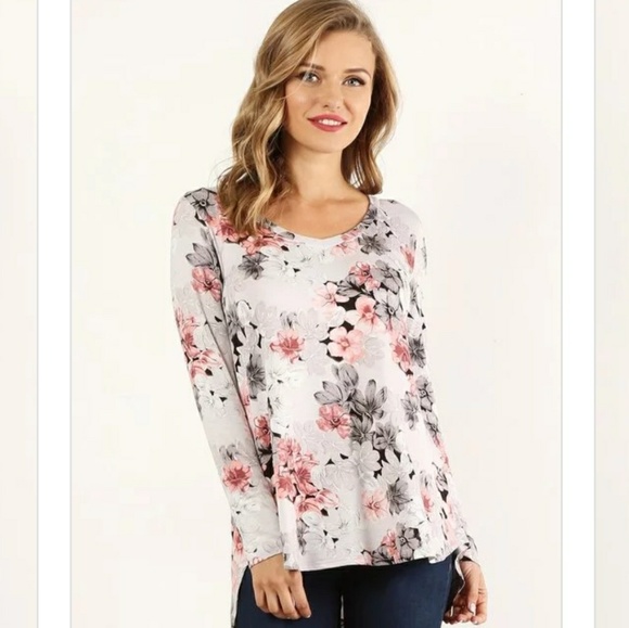 ππ₯β₯π₯FLORAL V-NECK - Picture 7 of 7