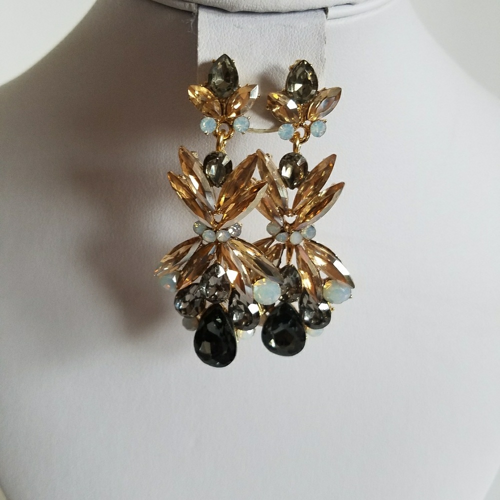 Mixture of various colors chandelier earrings
